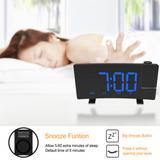 LED Digital Projection Alarm Clock Electronic Alarm Clock with Projection FM Radio Time Projector Bedroom Bedside Mute Clock