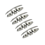 4PCS 316 Stainless Steel Folding Boat Dock Cleats 5 inch 6 inch Sailing Yacht Marine Accessories Flush Mount Cleat For Sailboat