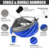 Portable Outdoor Camping Hammock with Mosquito Net High Strength Parachute Fabric Camping Hammock