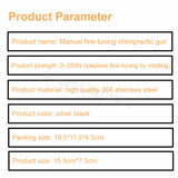 Manual Chiropractic Activator Gun Adjusting Therapy Adjustable Spine Adjustment Correction Tools Massage Health Care Manual Gun