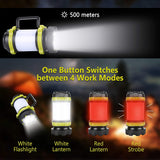 ZK20 Portable LED Camping Light Working Light Outdoor Tent Light   Handheld Flashlight USB Rechargeable Waterproof Search Light
