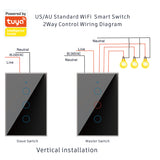 Smart Home New WiFi US/AU 2-way Control Touch Switch 1 2 3 Gang Automatical Glass Panel Work with Google Home Alexa