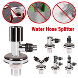 Chrome Plated Water Drain Washing Machine Connector Adapter Hose Splitter Diverter Home Bathroom Easy Install Fittings Pipe Sink