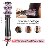 Hair Dryer Brush Hair Straightening Comb Set 7 in 1 Kit Hot Cold Wind Brush Curling Iron Flat Iron Hair Curler Comb Wavy Bundle
