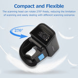 Wearable Ring Type Barcode Scanner USB Wired+2.4G+BT Three-mode Connection Support One-dimensional Barcode/QR Code Scanning