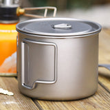 Titanium Cup 550Ml Ultralight Portable Pot Titanium Water Mug Cup For Outdoor Camping Hiking Backpacking