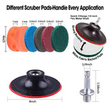 Electric Drill Brush Set Scrub Pads Sponge Power Scrubber Brush Cleaning Kit with Scrub Pads Drill bit Extender car accessories