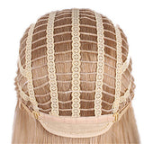 Long curly wig women's mixed color partial rose net chemical fiber headgear