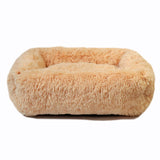 Square Dog Bed House Soft Long Plush Cat Mat Square Cat Bed House Cats Dog Mat Winter Pet Cushion Portable For Pets Cats Basket