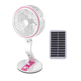 Solar/USB Desk Adjustable Folding Fan With LED Light Charging Multifunction Mini Portable Solar Panel Desktop Emergency Lamp