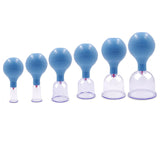 6Pcs/Set Suction Cup Vacuum Cupping Jar Ventouse Body Massage Cans Massager Meridian Rubber Head Anti Cellulite Health Care