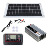 DC12 /24V Auto Adapted Solar Panel Kit 1000W Solar Power Generator Grid System Power Station 50A New Black 50/60 HZ