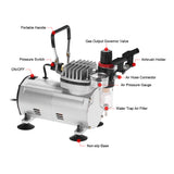 KKmoon 3 Airbrush Kit With Air Compressor Dual-Action Hobby Spray Air Brush Set Tattoo Nail Art Paint Supply w/ Cleaning Brush