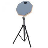 8 Inch Gray Rubber Wooden Dumb Drum Practice Training Drum Pad with Stand for Percussion Instruments Parts