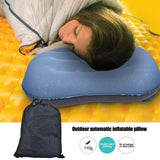 Blue Inflatable Air Pillow TPU Camping Trip Nap Neck Pillow For Outdoor Travel Aircraft Sleeping Soft Neck Pillows