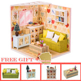 CUTEBEE Doll House DIY Miniature Dollhouse Model Wooden Toy Furnitures Casa De Boneca Dolls Houses Toys Birthday Gift H012