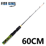FISH KING Winter Ice Fly Fishing Rod 50/75 CM 2 Sections Fishing Rods With Fishing Wheel Reel  I Gear Tackle