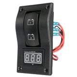12-24V LED Dual Battery Test Panel Rocker Switch Car Truck Marine Boat Voltmeter 4P ON-OFF-ON