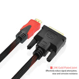 2pcs Adapter Cable  To DVI Bi-Directional Converter DVD Projector Video Portable Accessories Laptop HDTV 1.5m HD Monitor