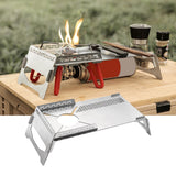 Folding Stove Table Home Heat Insulation Cooking Desk Outdoor Camping Burner Bracket Picnic Portable Hiking Stainless Steel