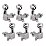 6x Fully Closed Machine Heads Tuner Hollow Handle 3L3R for Acoustic Guitar