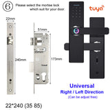 X1 Biometric Fingerprint Smart Electronic Door Lock Tuya APP Remotely IC Card Password Key Unlock Built-in Eight Language Voices