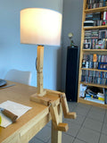 New Wood Robot Shape Folding Table Lamp Creative Bedroom Study Desk Bedside Night Light Linen Lamp Shade Table Lamp 5W Bulb