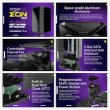 Argon EON Pi NAS Case 4-BAY SATA HDD SDD Network Attached Storage Aluminum Enclosure For Raspberry Pi 4 Model B