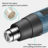 220V 2000W Advanced Hot Air Gun Temperatures Adjustable Digtal Display With 6pc Nozzles Electric Heat Gun