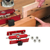 Precision Mortising Jig &amp; Loose Tenon Joinery Jig 2 in 1 Punch Locator Doweling Red 180*180*23mm