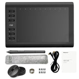 10moons G10 Digital Art Graphics Drawing Tablet 10 x 6 Inches Ultralight Art Creation Sketch with Battery-free Stylus 8 Pen Nibs