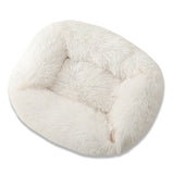 Cozy Plush Calming Pet Dog Bed Basket Square Cat Nest Hondenmand Soft Winter Warm Sleeping Mat House for Small Medium Large Dogs