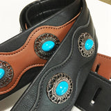 Guitar Strap Ethnic Style Leather Adjustable Acoustic Electric Belt