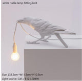 Bird Table Lamp Italian Seletti Bird Lamp Modern Resin Crow Desk Lamp for Living Room Bedroom Light Wall Sconce Home Art Decor