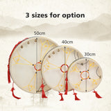 Shaman Drum Frame Drum Hand Drum Traditional Chinese Percussion Instrument with Drum Bag Drum Whip