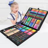 258pcs Art Set Painting Marker Pen Super Artist Tools Kit Crayon Drawing Pens For Kids Birthday Gifts Box Art Supplies