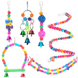 066E 5/6/10 Pcs Bird Training Toys Parrot Chew Toy Safe Swing Hammock Perch Ladder Ball for budgie Parakeet Cockatiel Macaw