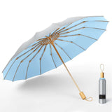 Strong Wind Resistant 3Folding 16K Manual Umbrella Men Parasol Women Rain Large Umbrellas Super Sun Protection And UV