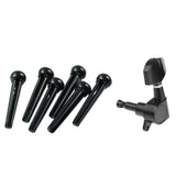 6 Pieces Black Sealed Electric Tuning Pegs Tuner Machine Head 3R 3L &amp; 1 Set Acoustic Guitar Bridge Pins Saddle Nut Part