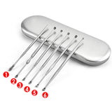 HIMABM 1 Set Stainless Steel Ear Pick Curette Wax Earpick Removal Remover Ear Scoop Spoon Cleaner Tools