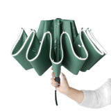Windproof Reverse Folding Automatic Rain Umbrella For Men Women 10 Ribs Reflective Stripe Portable Female Umbrella Male Paraguas