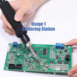 Dual Carving Pyrography Pen Wood Embossing Burning Tool Adjust Temperature Electric Soldering Iron Station Welding Equipment