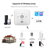 Tuya Smart Home WIFI GSM Security Alarm System PIR Remote Controlled 100-240V Alarm System Work With Alexa Google Home Assistant