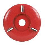 Wood Carving Cutter Disc Woodworking Shovel Plate Sculpting Tool Milling Attachment for 16mm Angle Grinder 5-Teeth Red Arc
