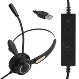 USB Headset with Microphone Noise Cancelling Computer Headphone Business Skype Softphone Call Center Office Computer Headphone