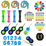 20 Pack Popetes Dimpl Fidget Toys Set New Push Bubble Sensory Fidget Toys Stress Reliever Toy Squeeze Toys Antistress