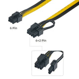 PCIe 6Pin to 8Pin(6+2) Male to Male PCI-E Power Cable for GPU Power Supply Breakout Board for Ethereum Mining 12Pcs