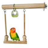 Bird Swing Toy Wooden Parrot Perch Stand Playstand with Chewing Beads Cage Sleeping Stand Play Toys Budgie Birds Cage Supply