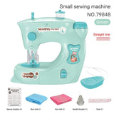 Kid Mini Sewing Machine Toy Electric Simulation DIY Mini Furniture Toy Design Cloth Knitting Machine Toddler Girl Play House Toy