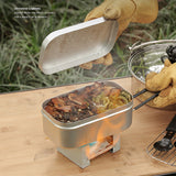 Outdoor Folding Alcohol Stove Furnace Portable Alcohol Burning Stove with 2 Bottles and Lunch Tin Box for Camping Hiking Picnic